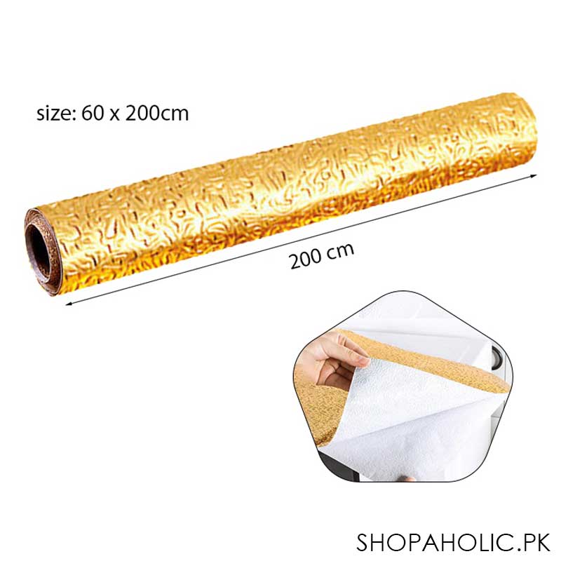 Kitchen Golden Aluminum Foil Sticker Roll (Size: 60cm x 200cm)