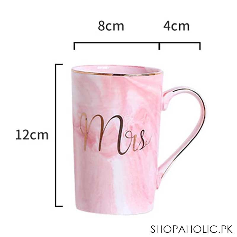 (Set of 2) Mr. and Mrs. Marble Couple Mug Set with Lid and Spoon
