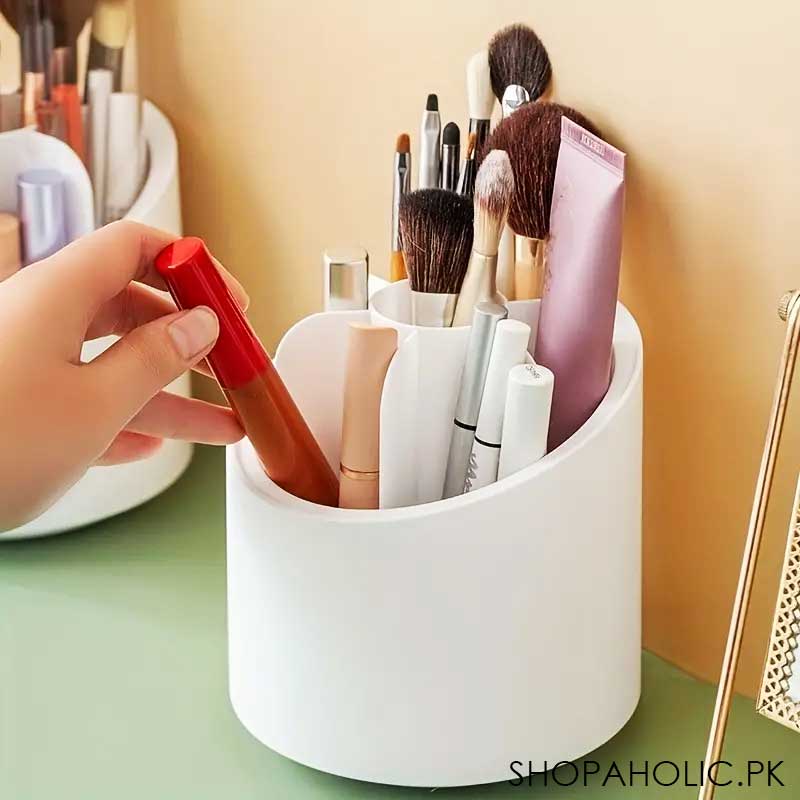 360 Degree Rotating Makeup Brush Cosmetic Storage Box Organizer