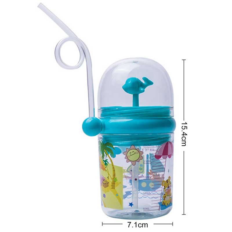 Whale Spray Baby Sippy Cup with Straw for Kids - 250ml