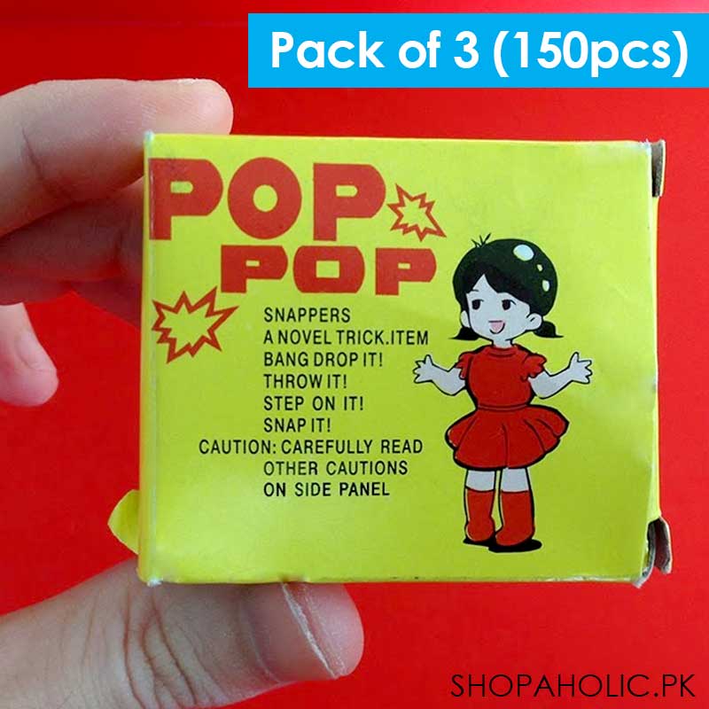 (Pack of 3) Pop Pop Fun Mini Sparkling Crackers for Kids (Approximately 150 Snappers)