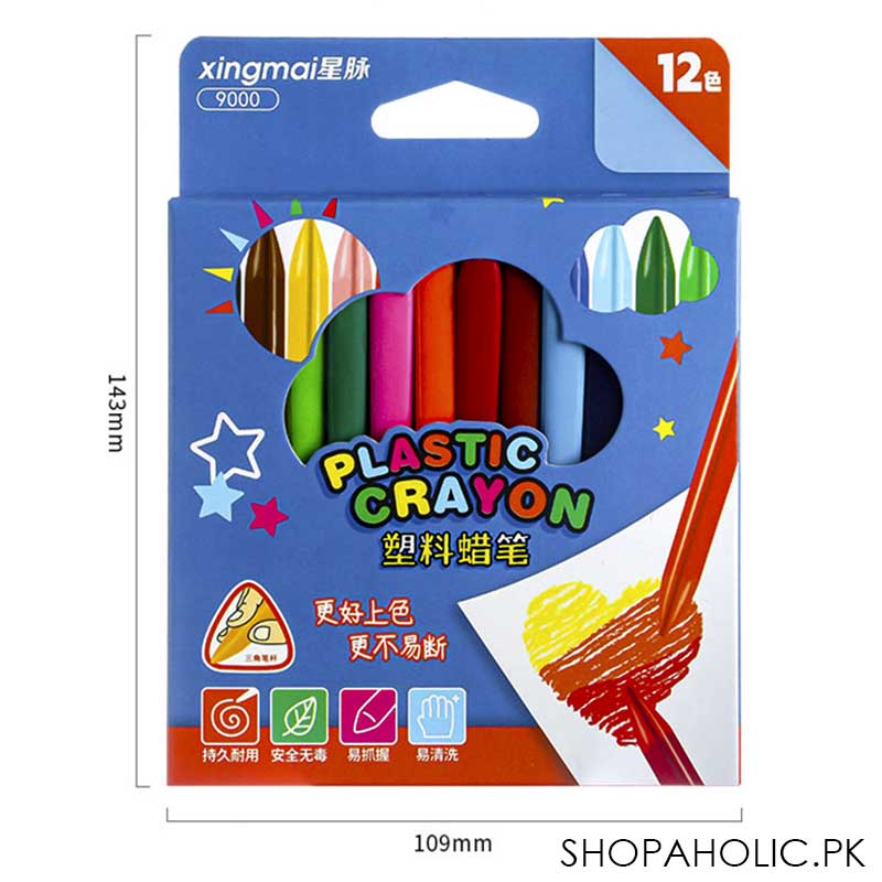 12pcs Plastic Crayons Pencil Colour Set for Student Kids