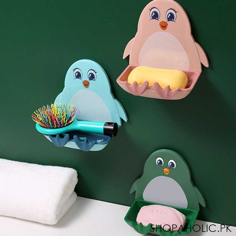 Wall Mounted Penguin Shape Soap Holder with Hook