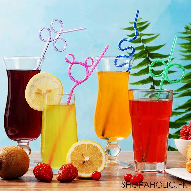 (Pack of 4) Crazy Silly Straws for Kids