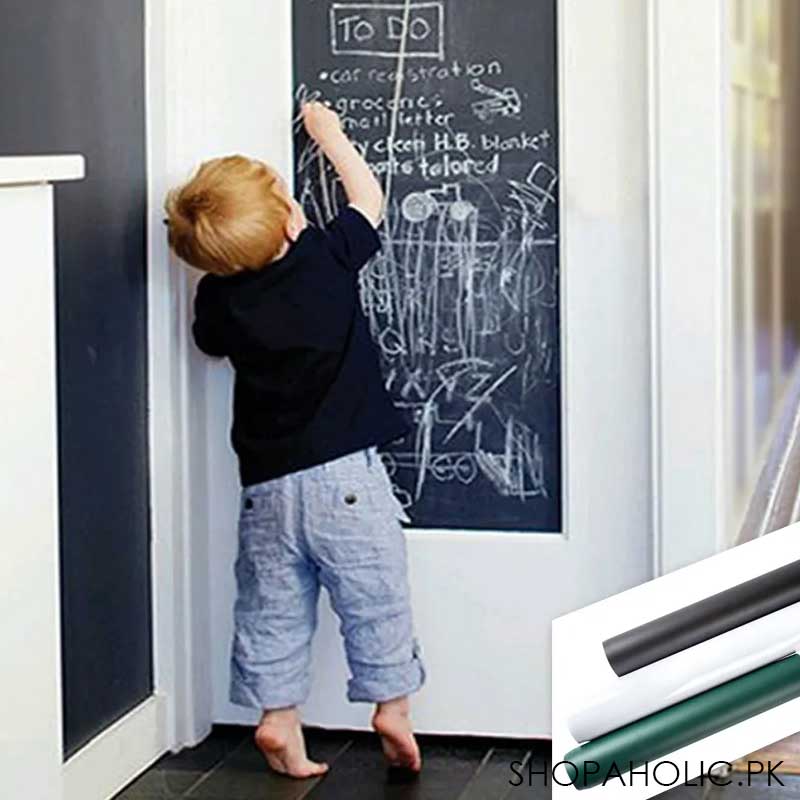 Self-Adhesive Waterproof Wall Sticker Erasable Board for Kids with Chalk