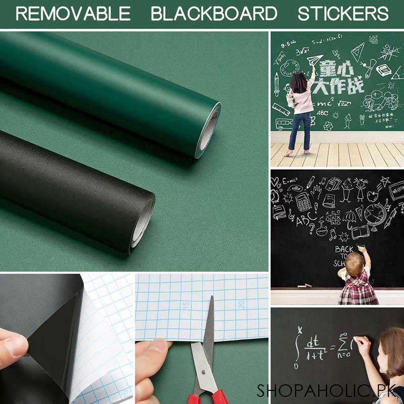 Self-Adhesive Waterproof Wall Sticker Erasable Board for Kids with Chalk