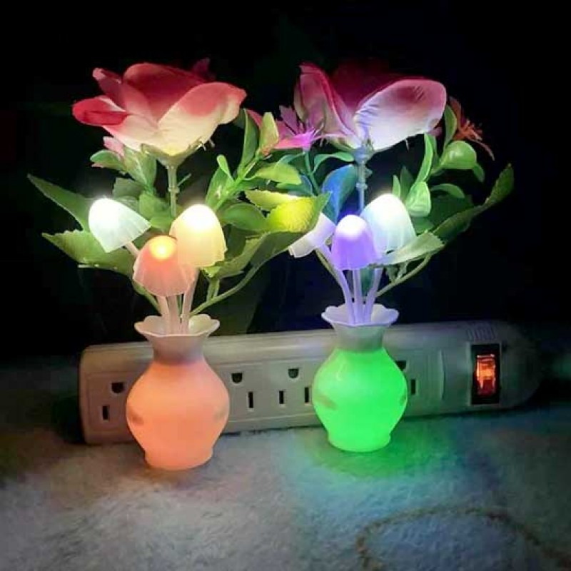 Flower Pot Shaped Mushroom LED Sensor Night Light