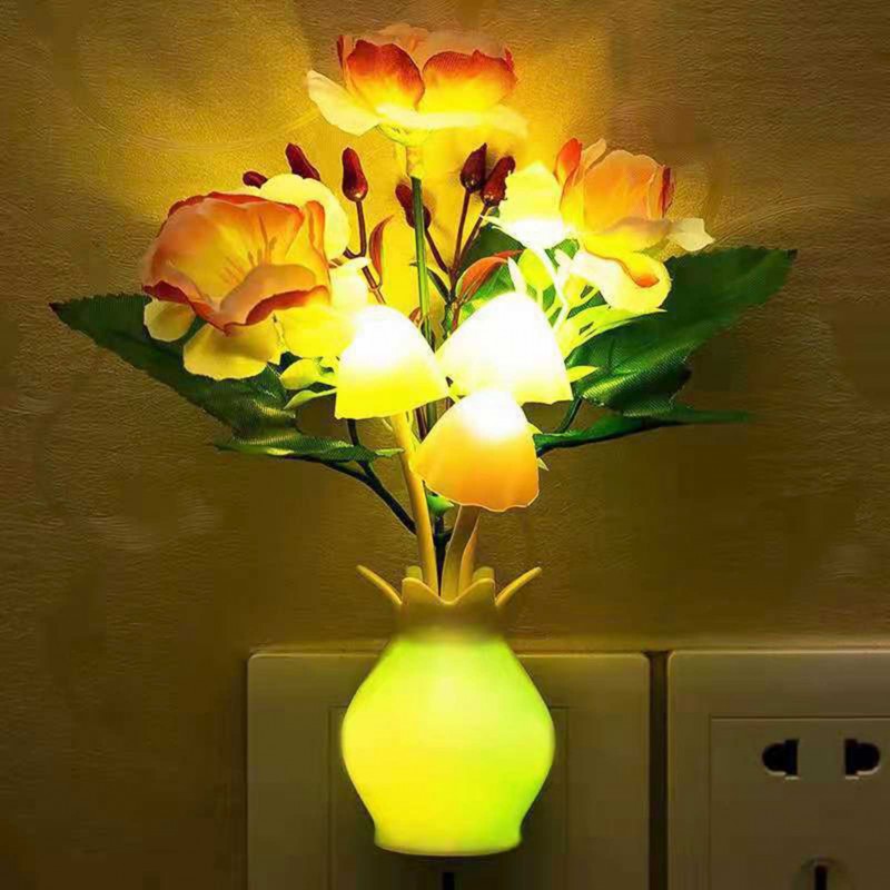 Flower Pot Shaped Mushroom LED Sensor Night Light