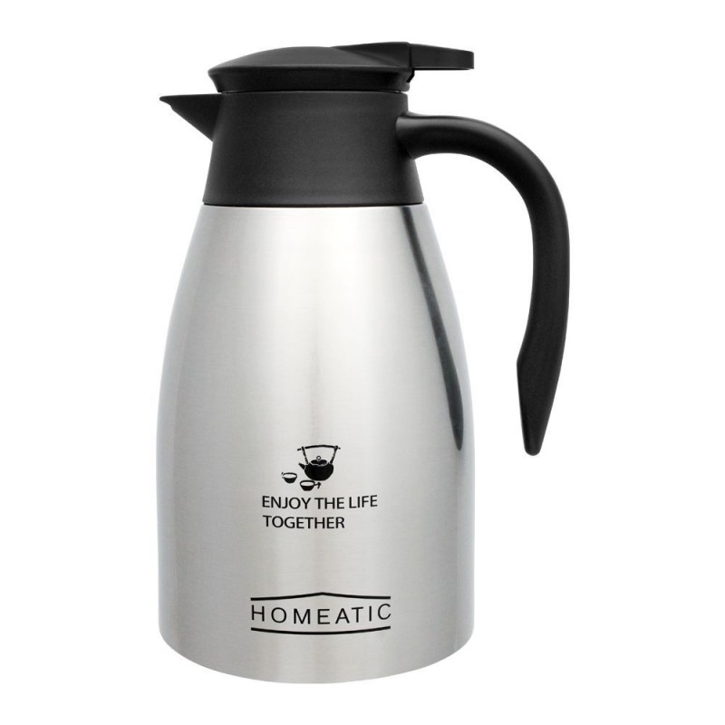 Homeatic Steel Vacuum Thermos, Silver, 1.5L, KD-955