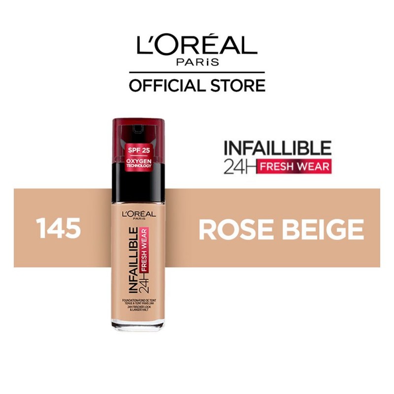 L'Oreal Paris Infallible 24H Stay Fresh Foundation, 145 Rose Beige