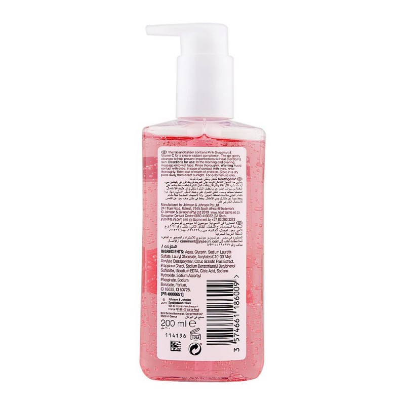 Neutrogena Fresh & Clear Pink Grapefruit Facial Wash, For Blemish Prone Skin, 200ml