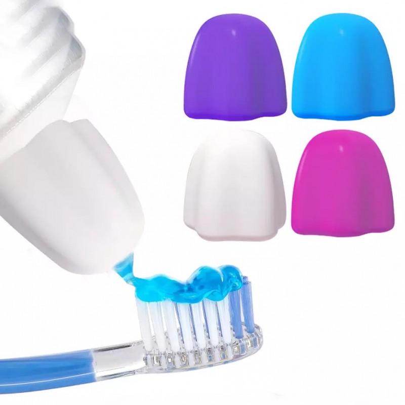Silicone Lazy Self-Closing Toothpaste Tube Squeezer, Self-Closing Toothpaste Caps,  Silicone Manual Toothpaste Squeezer, Squeezing Toothpaste Device,  Toothpaste Cap Self-Closing Edible