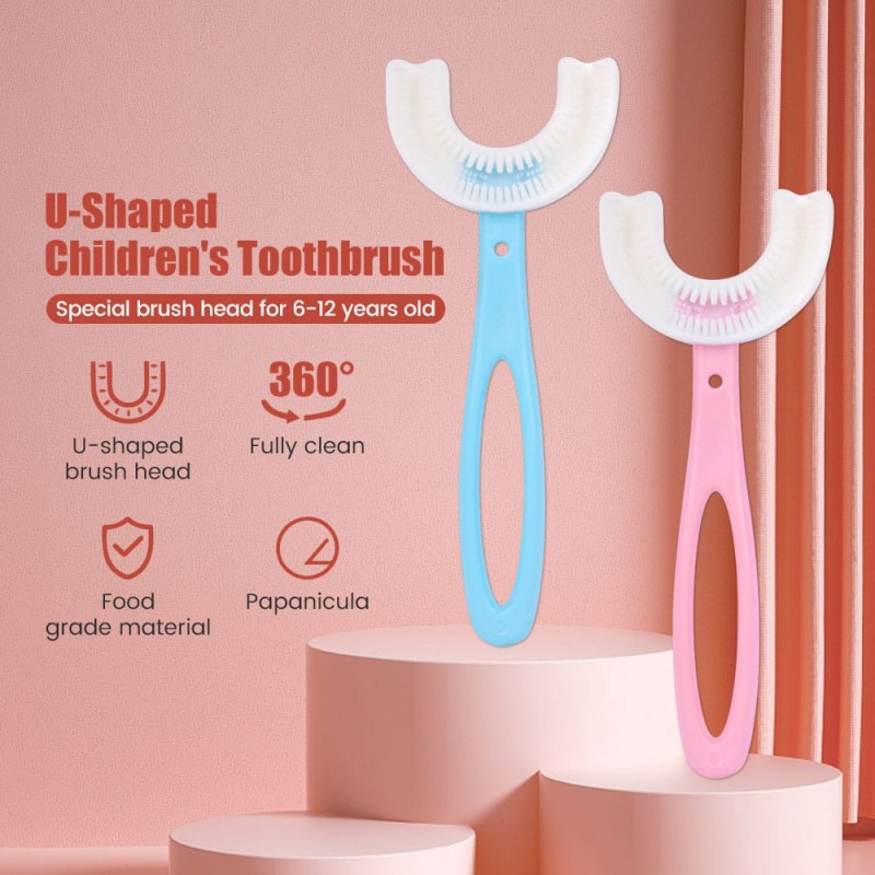 Baby U Shape Toothbrush, Children's U-shape Toothbrush 360 Thorough Cleansing Baby Soft Infant Tooth Teeth Clean Brush, Baby Oral Health Care Toothbrush