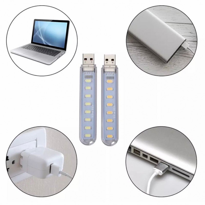 5V Mini USB Strip Night Light, Led Book Lamp Light, USB LED Night Light, Desk Table Reading Lamp, White Warm Night Light