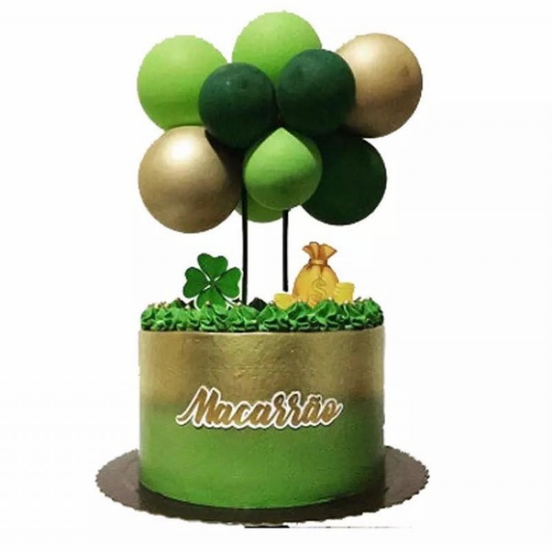 Mini Green Balloon Topper Set, Happy Birthday Cake Topper Set