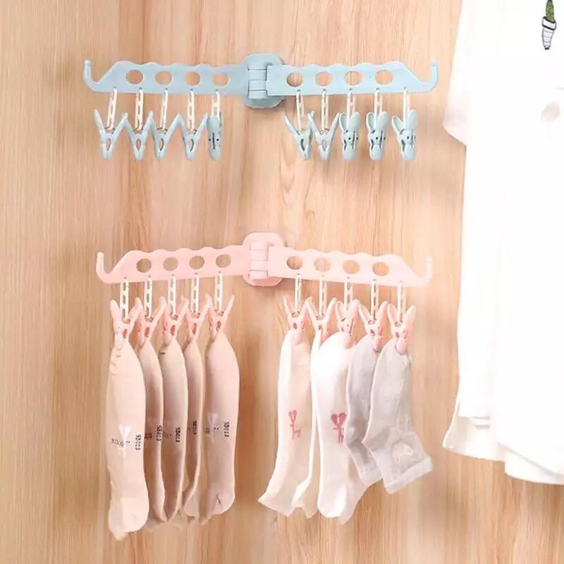 8 Hole Hanger Organizer, Multi-functional Folding Magic Hanger, Drying Rack Clothes Storage