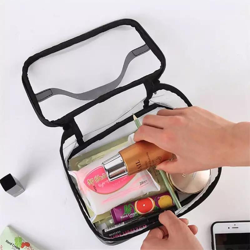 Transparent Clear Cosmetic Bag, Portable Toiletry Bag, Zipper Organizer, Transparent Travel Makeup Pouch