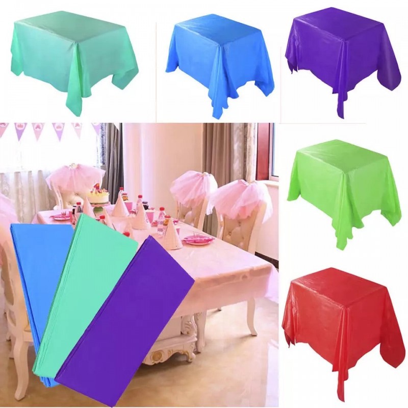 Plastic Disposable Table Cover, Birthday Tablecloth, Waterproof Table Sheets