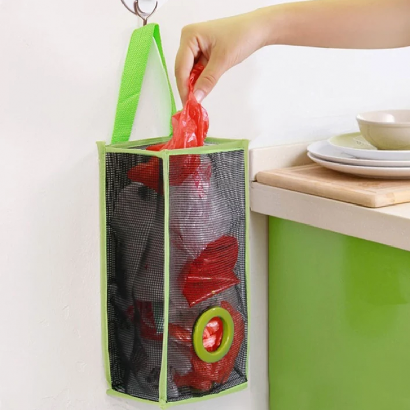 Plastic Bag Storage Basket, Wall-Mounted Plastic Bag Holder, Storage Bag For Shoppers