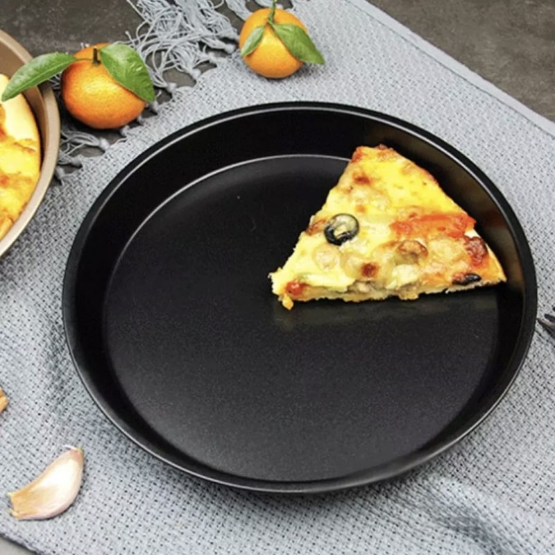 Non-Stick Pizza Pan, Round Pizza Pan Deep Dish Tray, Carbon Steel Non Stick Mold Baking Tool