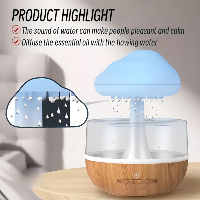 Smart Colorful Raindrop Humidifier