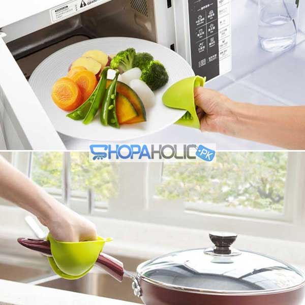 Silicone Hot Pot Holder Cooking Finger Protector (Pair)