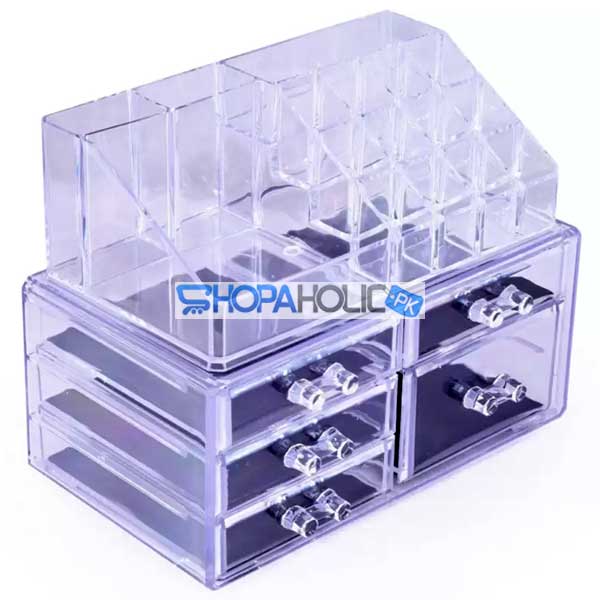 Acrylic Cosmetic Storage Box 5 Drawers with 16 Grid Organizer
