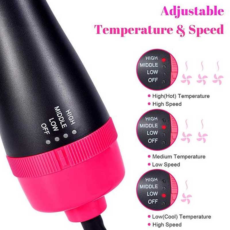 3-in-1 One Step Hot Air Straightener Brush for Hair Dryer and Styler