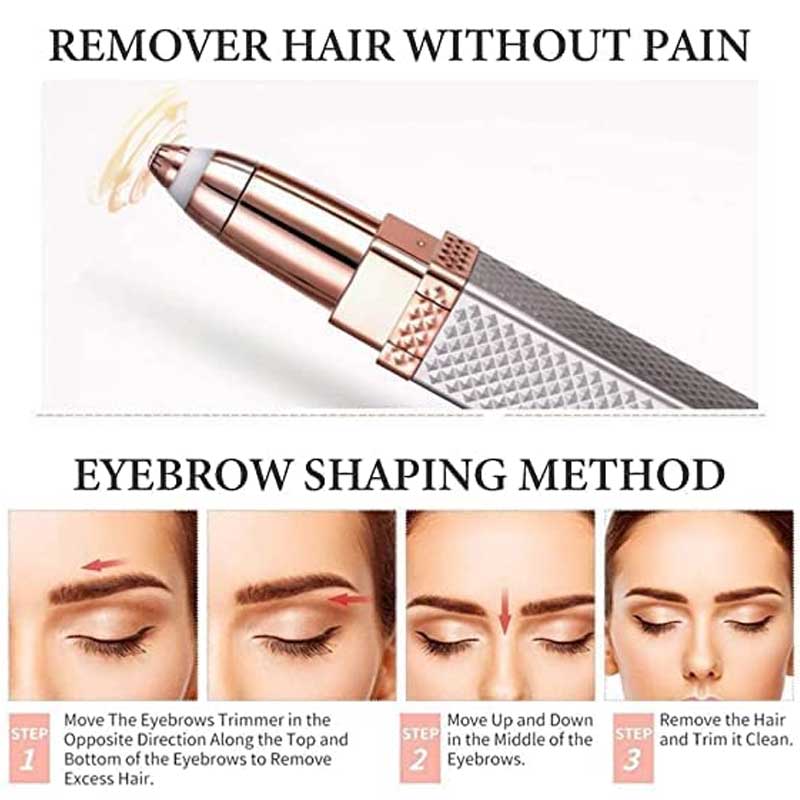 2-in-1 Rechargeable Facial and Eyebrow Hair Remover for Women