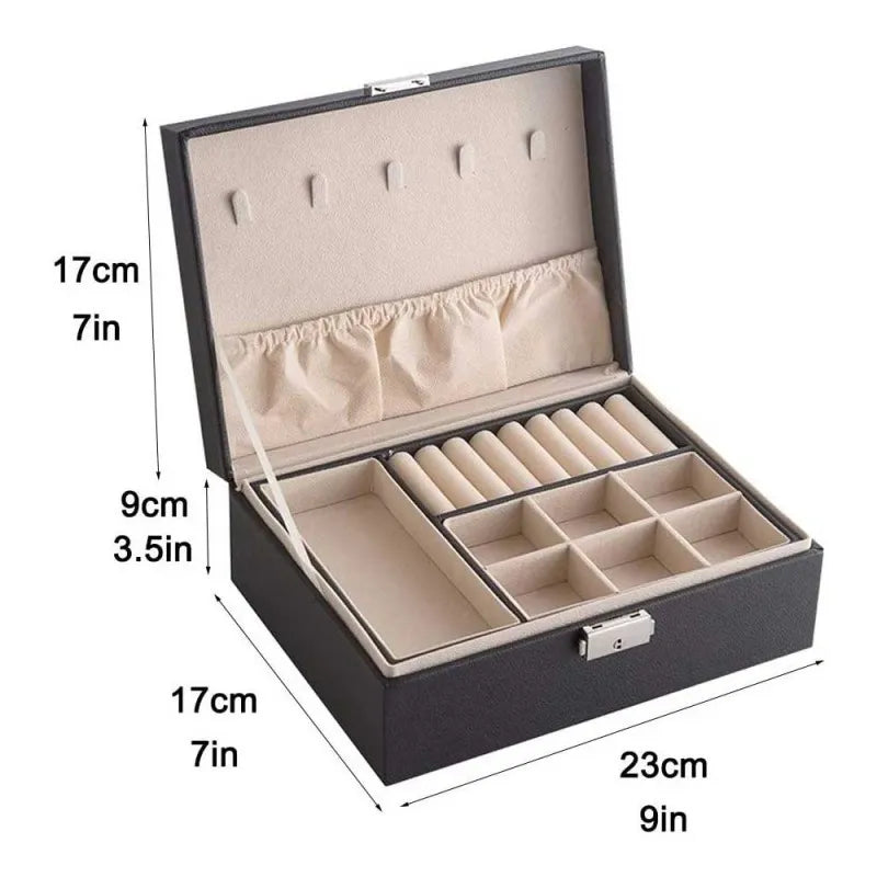 Buy 2 Layer Leather Travel Jewelry Box Organizer Price Pakistan