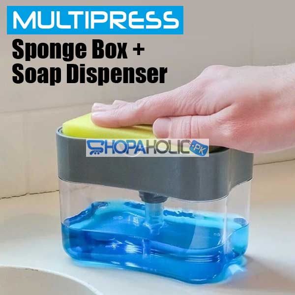 Multi Press Soap Dispenser + Sponge Box