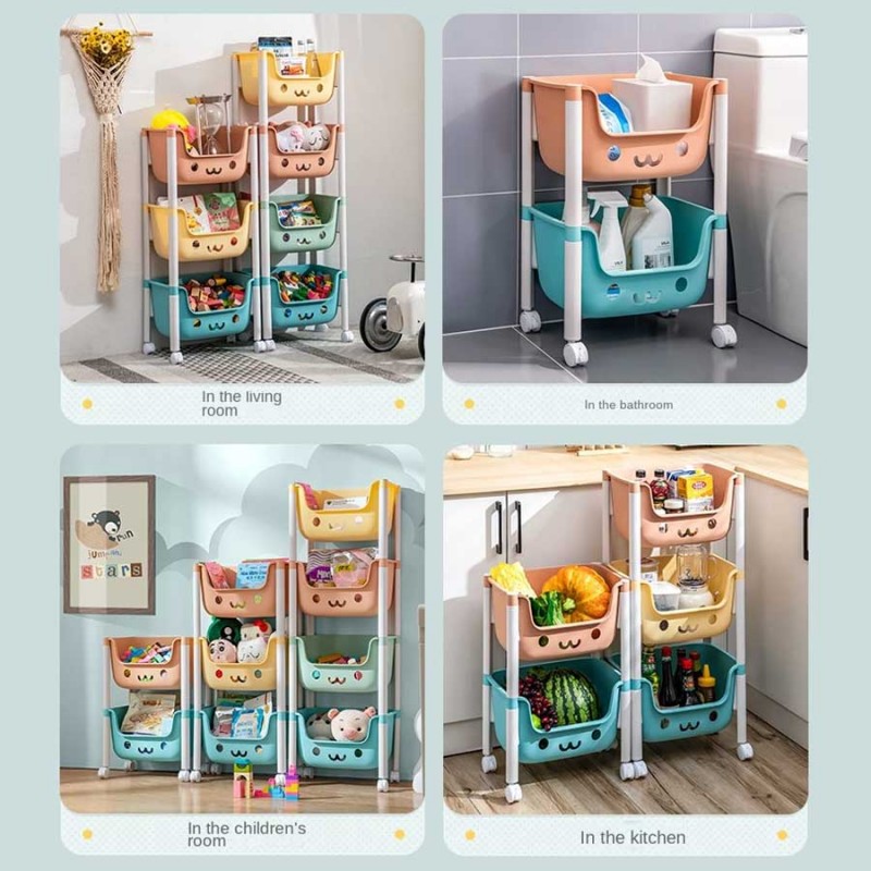 4-Tier Kids Toy and Accessories Storage Trolley
