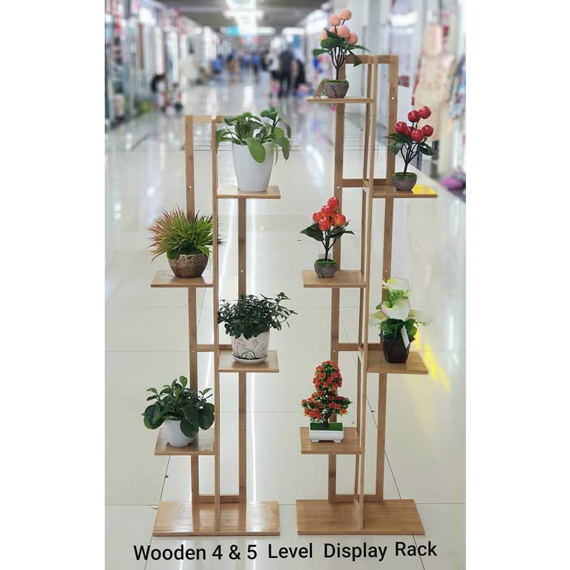 4/5 Tiers Bamboo Wooden Pot Stand Holder