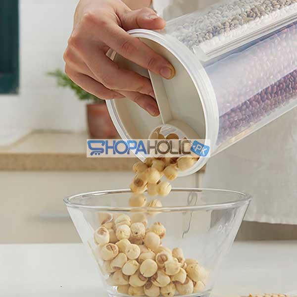 Food Storage Dispenser Airtight Container Jar with 4 Sections