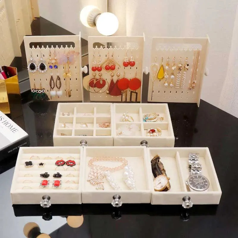Buy Acrylic Jewelry 5 Drawers and 3 Hanging Storage Box Organizer in Pakistan