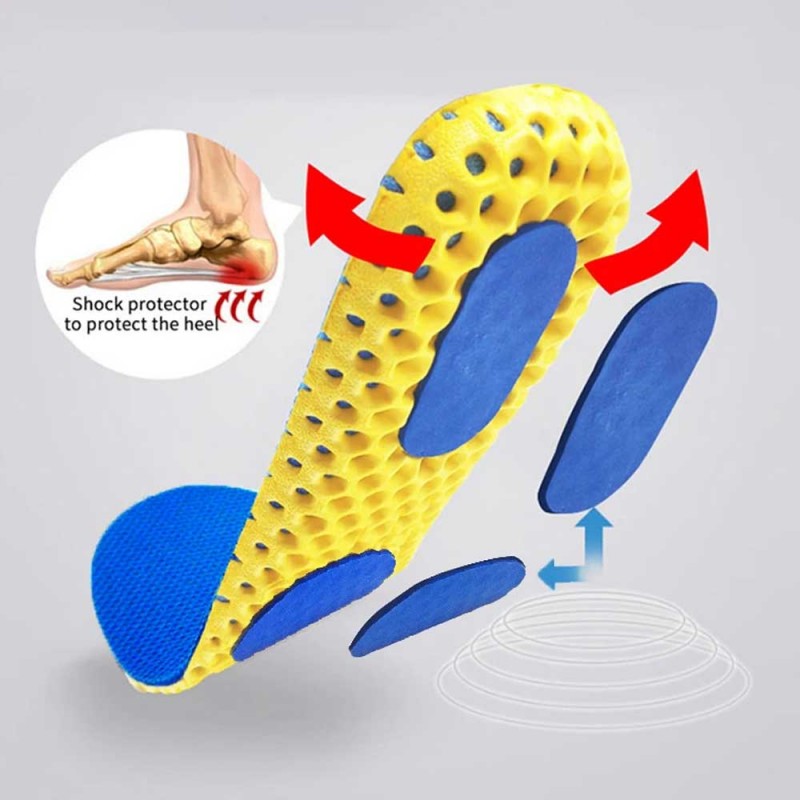 Air Venting Comfortable Shock Absorbing Breathable Thickened Sweat Absorbing Sports Insoles (Pair)