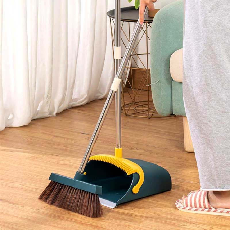 Attachable Indoor and Outdoor Broom and Dustpan Combo Set