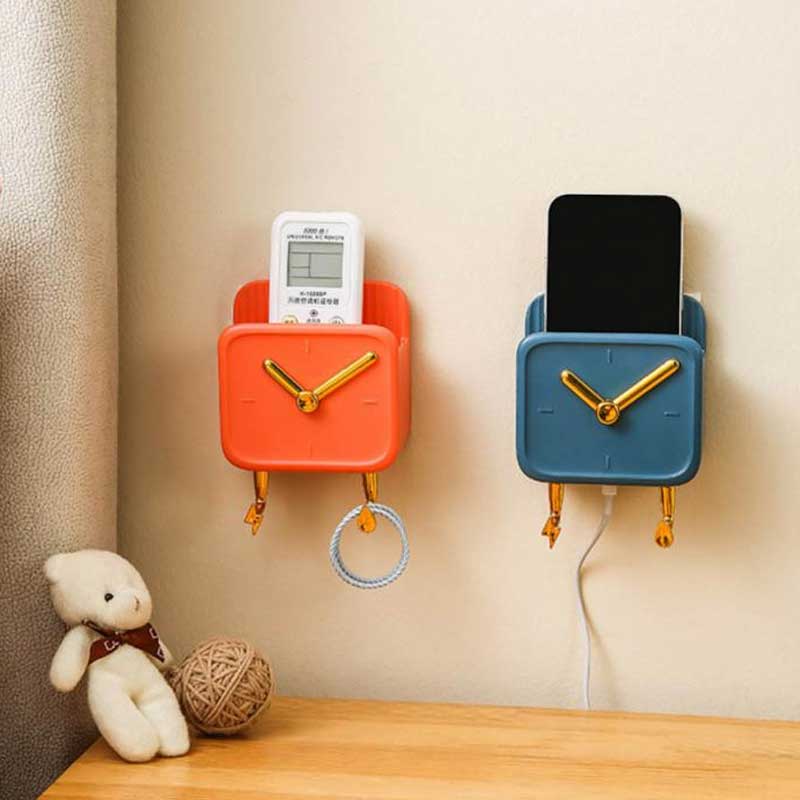 Wall-Mounted Multifunctional Clock Design Mobile Holder