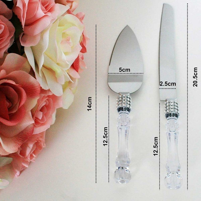 Stainless Steel Cake Knife and Cake Server Set with Acrylic Handle