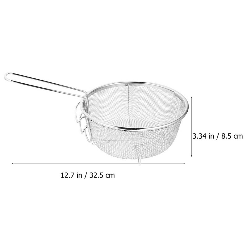 Stainless Steel Deep Fry Wire Mesh Basket with Folding Handle