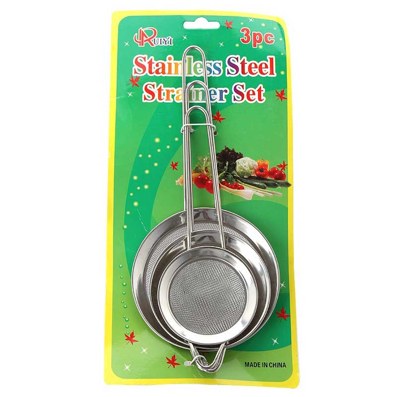 (Set of 3) Stainless Steel Tea Strainer Set