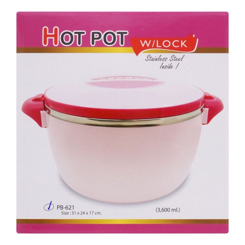 Happy Ware Hot Pot With Lock, 31x24x17cm, 3600ml, Silver, SU-621
