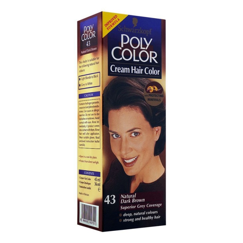 Poly Color Cream Hair Color, 43 Natural Dark Brown