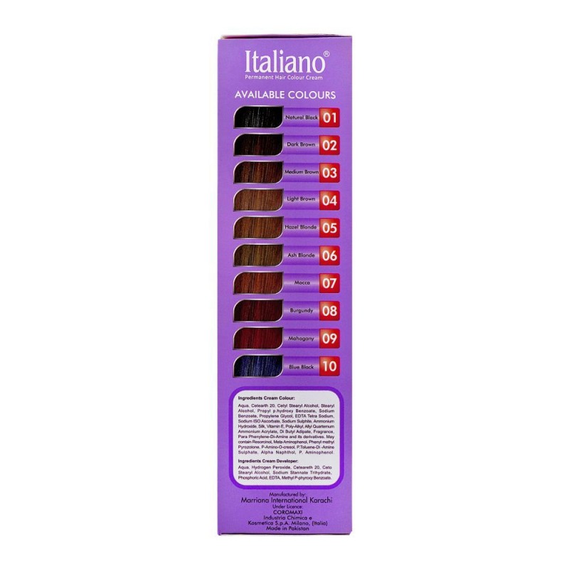 Italiano Permanent Hair Colour Cream, 09 Mahogany