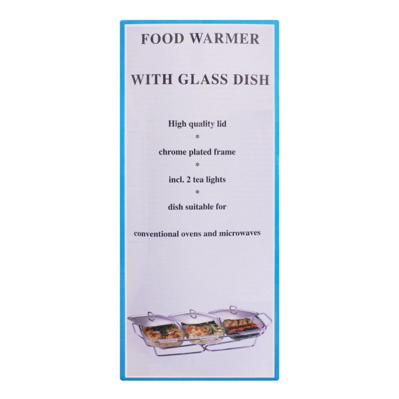 Food Warmer With Glass Dish, 3 x 1.5 Liters, K-570