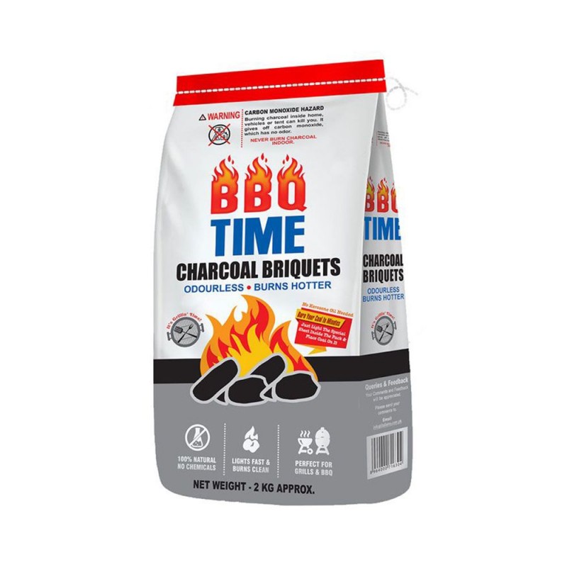BBQ Time Charcoal Briquets, 2 KG Approx