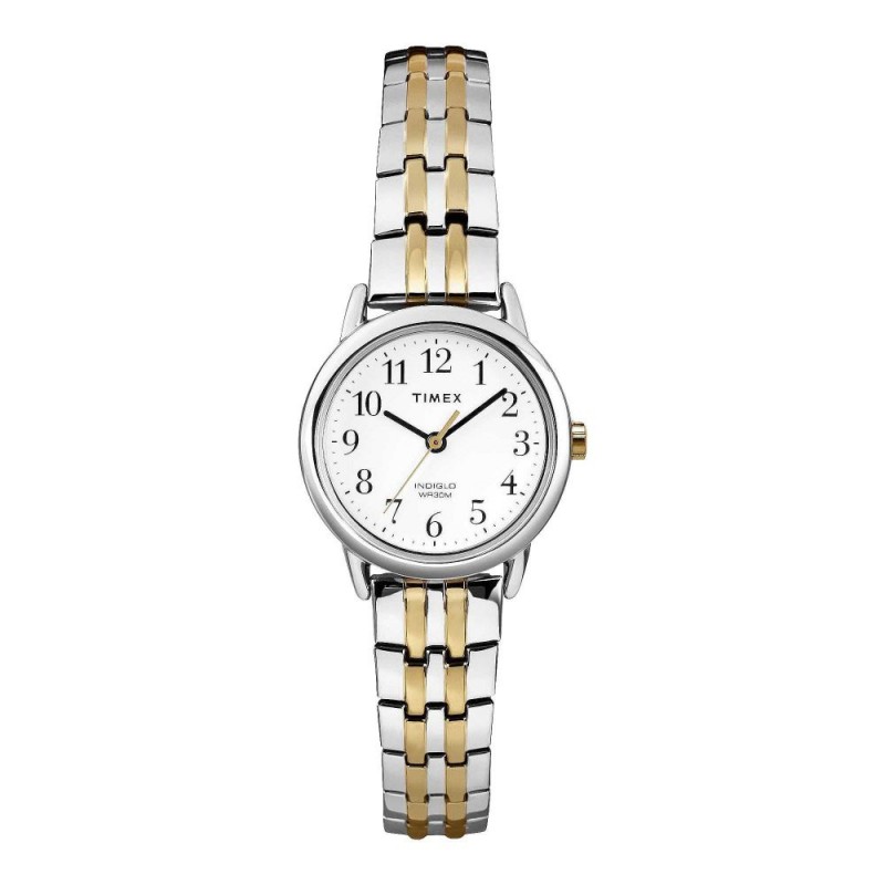 Timex Women's Chrome Round Dial Wit Two Tone Chain Analog Watch, T2P298