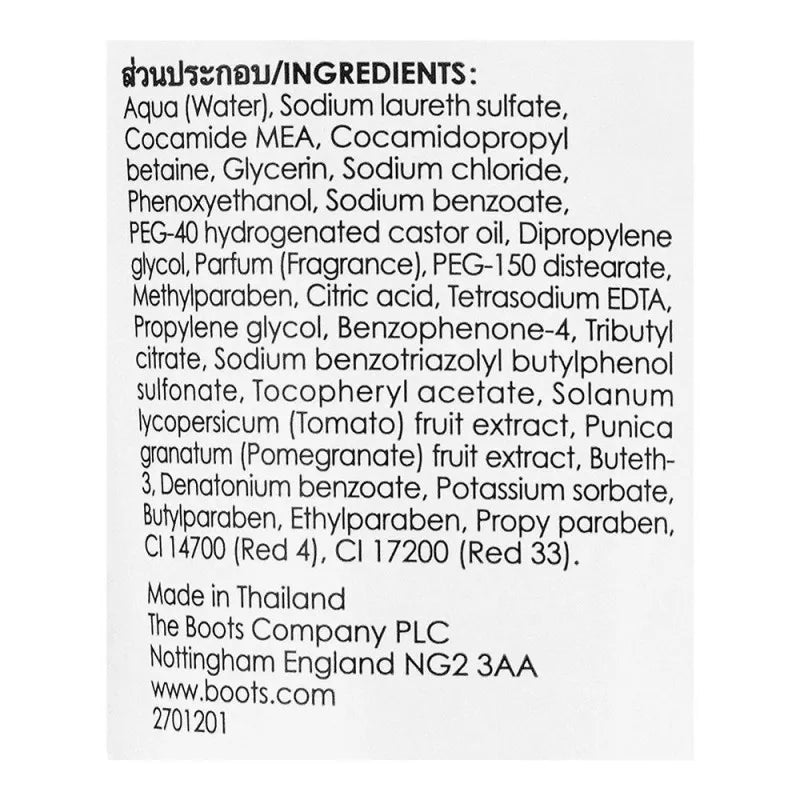 Buy Boots Ingredients Pomegranate & Tomato Shower Gel, 200ml