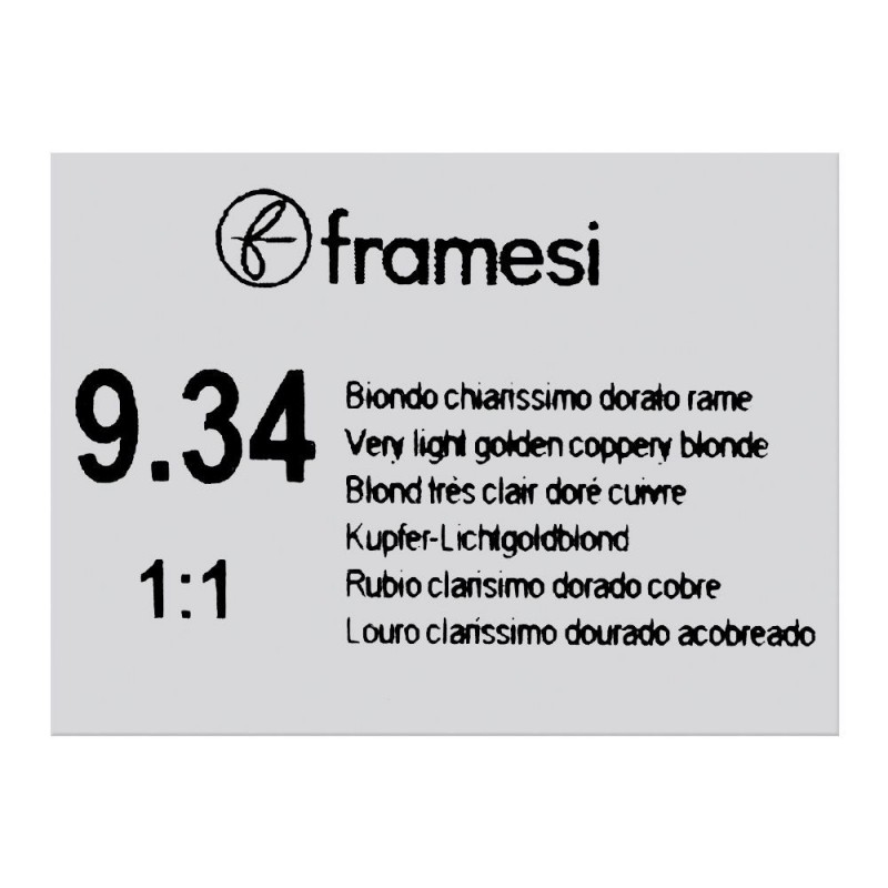 Framesi Framcolor Glamour Hair Coloring Cream, 9.34 Very Light golden Coppery Blonde