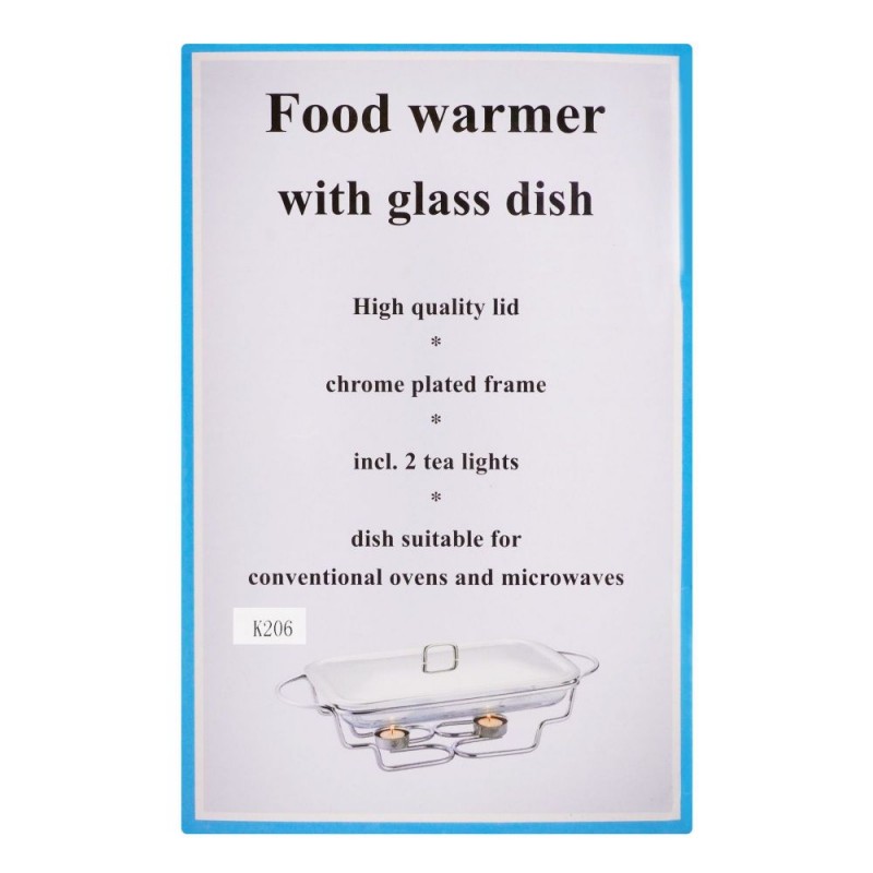 Food Warmer With Glass Dish, 2.4 Liters, K-206